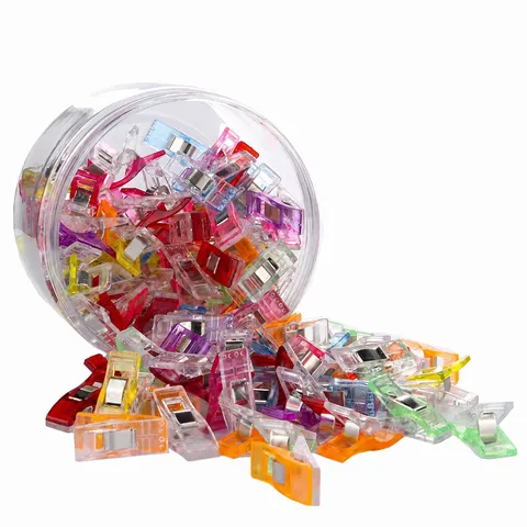 Multi Color Plastic Sewing Clips Storage Box Hemming Clips Quilting Craft Binding Clips For Sewing Office Supplies