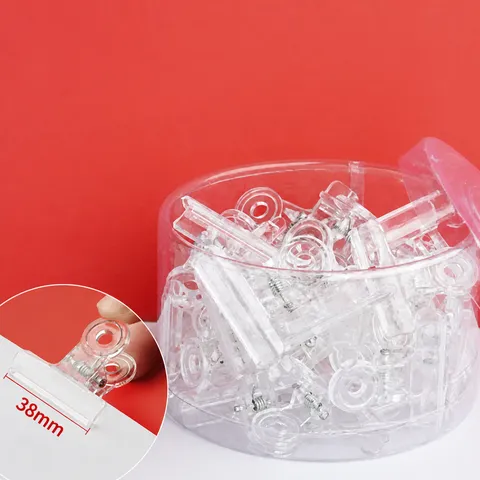 Transparent Plastic Binder Clips Colorful Long Tail Paper Clamps Student Document Storage Office Stationery