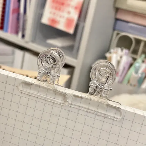 Transparent Plastic Binder Clips Colorful Long Tail Paper Clamps Student Document Storage Office Stationery