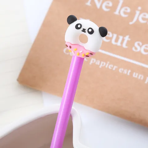 Cute Cartoon Animal Donut Gel Pen Black Ink Needle Tip Signature Pen For Students Office Stationery Creative Writing Pen