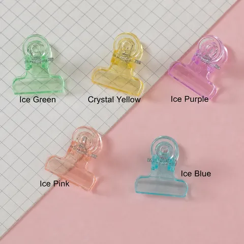 Transparent Plastic Binder Clips Colorful Paper Clamps Assorted Sizes Small Memo Clamps For Office School Home