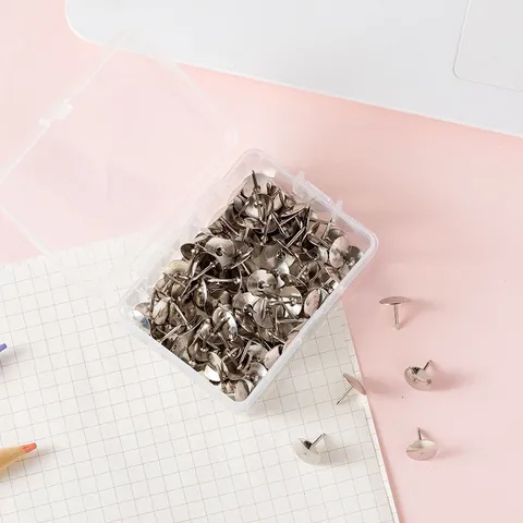 Metal Thumbtacks Flat Head Office Pins Cork Board Push Pins For Home School And Office Supplies