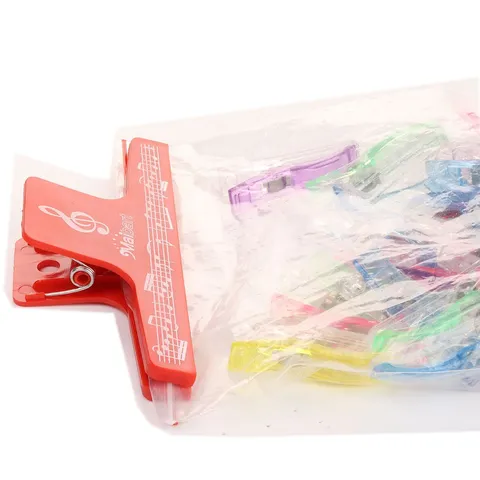 Plastic Binder Clips Large Long Tail Paper Clamp Music Score Clip Piano Key Pattern Office School Supplies