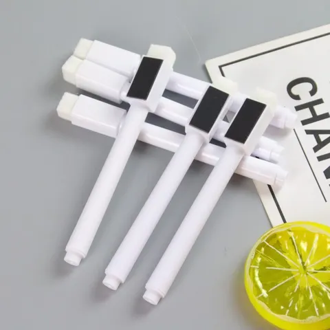 White Liquid Chalk Marker Erasable Magnetic Pen With Brush Cap For Blackboard LED Board Neon Writing Office School Stationery