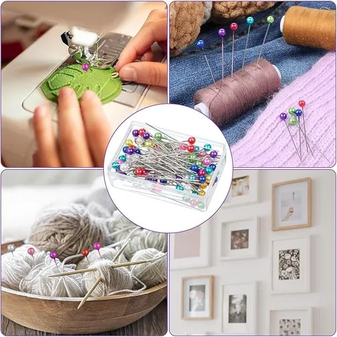 Colorful Pearl Head Sewing Pins Straight Pins For Dressmaking Tailoring Sewing Craft Office School Assorted Colors