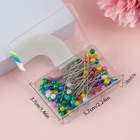 Colorful Pearl Head Straight Pins Dressmaking Sewing Pins For DIY Craft Office School