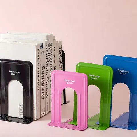 Metal Bookends L Shaped Non Skid Desk Book Holder Heavy Duty Book Support For Student School Office Books Storage