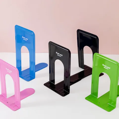 Metal Bookends L Shaped Non Skid Desk Book Holder Heavy Duty Book Support For Student School Office Books Storage
