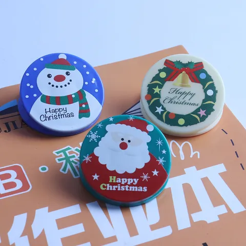 Christmas Acrylic Binder Clips Cute Santa Snowman Wreath Paper Clamp Office School Stationery Desktop Organization Supplies