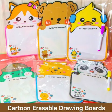 Creative Cartoon Animal Erasable Drawing Board Double Sided Whiteboard For Kids Early Education Writing Memo Board With Pen