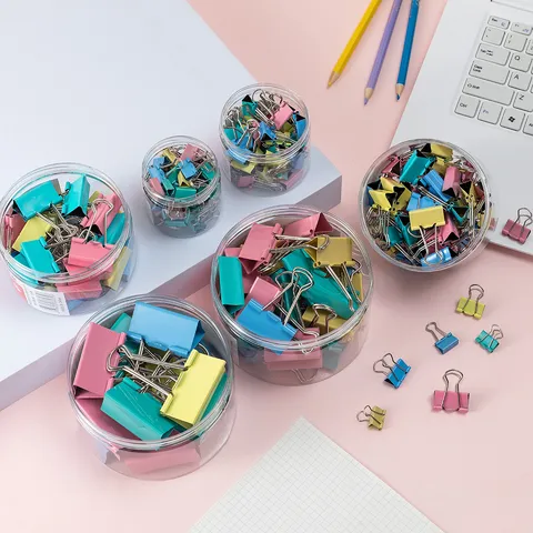 Assorted Metal Binder Clips Colored Paper Clips Office Binding Supplies Large Small Binder Clips For Document Organization