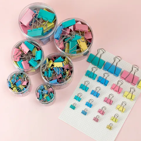 Assorted Metal Binder Clips Colored Paper Clips Office Binding Supplies Large Small Binder Clips For Document Organization