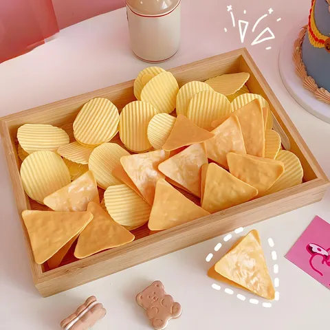 Creative Potato Chip Cookie Shell Teeth Plastic Binder Clips Cute Snack Bag Sealing Clips Office Stationery