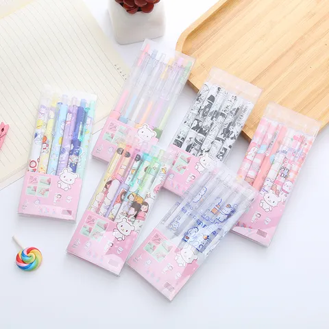 Plastic Fast Drying Pen Shape Glue Pen Set For Students Kids Handmade DIY Scrapbooking Craft Glue Pens Cartoon Pattern Multi Colors