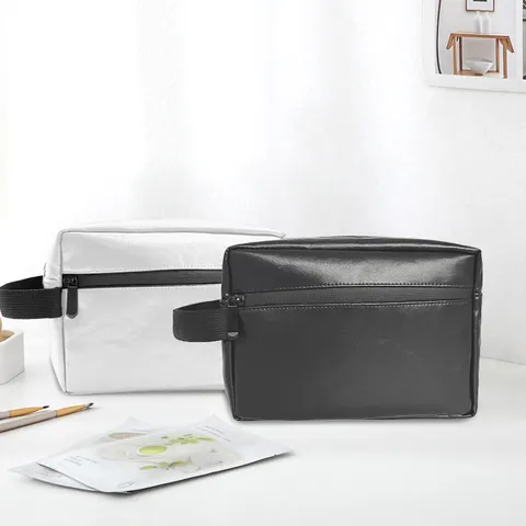 Portable Waterproof PU Leather Cosmetic Bag Double Layer Travel Toiletry Organizer Handbag Multifunctional Pouch