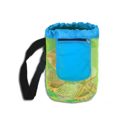 Kids Beach Shell Storage Bag Mesh Outdoor Toy Organizer Portable Drawstring Shell Collecting Bag Children Tote Bag
