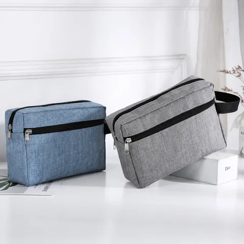 Leichter Luxus Multifunktionaler Wasserdichter Oxford-Gewebe Kulturbeutel Reise Make-up Organizer Doppelschicht Handgehaltene Aufbewahrungstasche