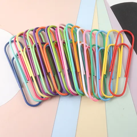 Large Plastic Coated Metal Paper Clips Colorful Assorted Paperclips For Office School Document Organizing Bookmarks