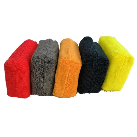 Éponge De Polissage Pour Cire De Voiture En Microfibre Bloc De Nettoyage Rectangulaire Éponge De Détail Automobile Pour Lavage