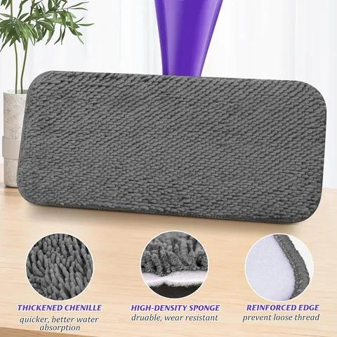 Reusable Chenille Mop Pad Microfiber Replacement Head Washable Floor Cleaning Cloth Compatible With Wet Jet Mops