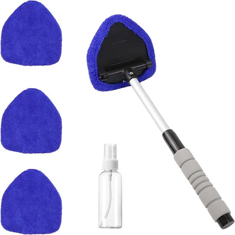 Cepillo Limpiador de Parabrisas de Coche Rascador de Ventana Extensible Con Paños de Microfibra Y Botella Spray Herramienta