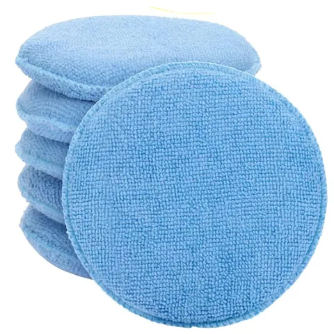 Éponge de Cire de Voiture Automobile Professionnelle Microfibre Tampon de Cire de Polissage Rond Outil de Nettoyage Auto