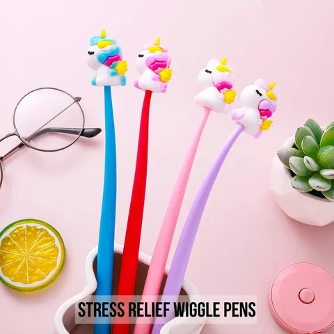 Cute Unicorn Wobble Gel Pen Cartoon Soft Glue Student Writing Tool Creative Stress Relief Pen Office School Stationery Gift