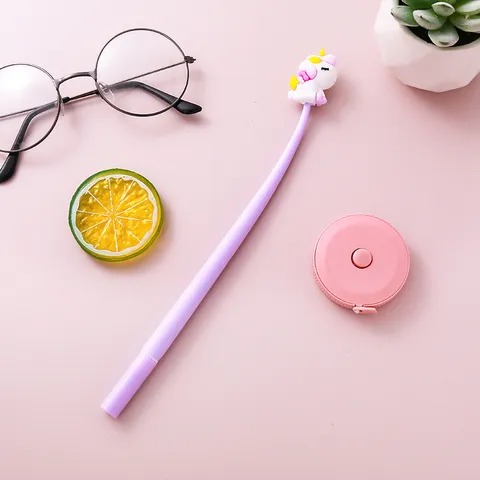 Cute Unicorn Wobble Gel Pen Cartoon Soft Glue Student Writing Tool Creative Stress Relief Pen Office School Stationery Gift