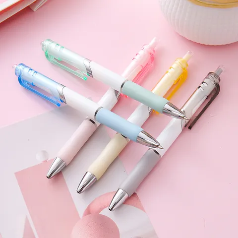 Penna Gel Retraibile Minimalista per Studenti Ufficio Inchiostro Nero Penna per Firma Colore Macaron Forniture Scolastiche Penna Scrittura Fluida