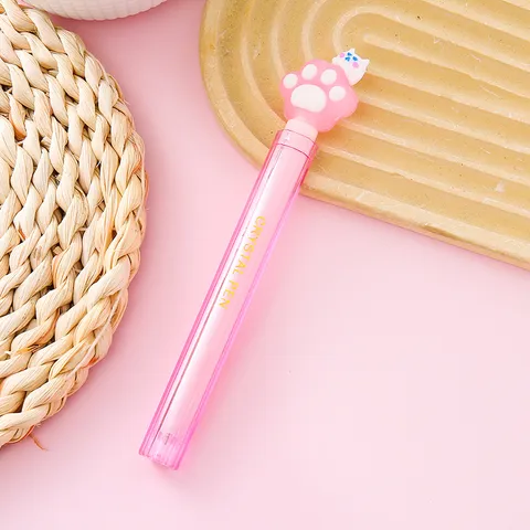 Creative Cat Paw Gel Pen Crystal Dual Barrel 0.5mm Black Ink Pens Cute Cartoon Stationery For School Office Students Gift