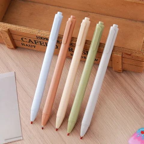 Bolígrafos de Gel Retráctiles de Colores Macaron Bolígrafos de Tinta de Plástico Minimalistas Para la Escuela Oficina Escritura Papelería Color Pastel Suministros Escolares