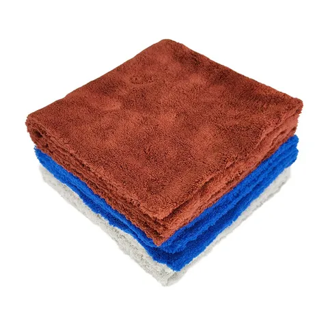 Microfiber Car Wash Towel Coral Fleece Ultrasonic Heat-Cut Edge Cleaning Cloth For Auto Care And Home Cleaning