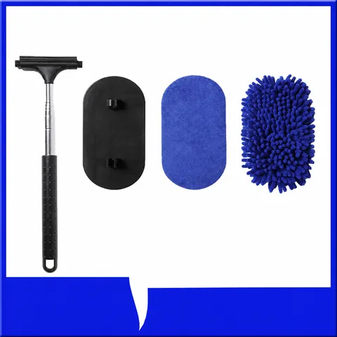 Multifunctional Car Windshield Cleaner Telescopic Window Defogging Brush Microfiber Aluminum ABS Car Cleaning Tool