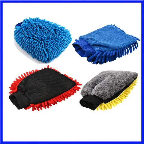 Car Wash Mitt Microfiber Chenille Cleaning Gloves Double Sided Super Absorbent Thick Auto Detailing Cleaning Tool Supplies