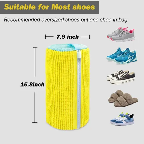 Sac à Linge en Filet pour Baskets Chenille pour Machine à Laver Sac de Lavage de Chaussures de Protection Organisateur de Chaussures