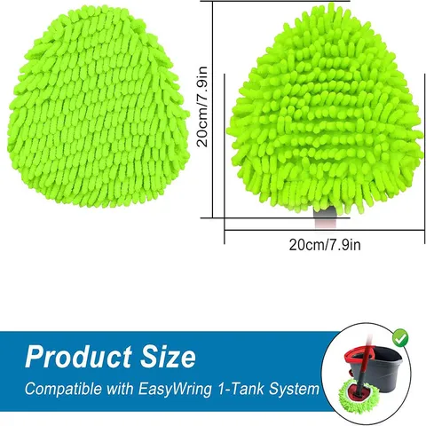 Chenille Mop Head Replacement For Rotating Spin Mop Wet And Dry Floor Cleaning Absorbent Microfiber Refill Pad