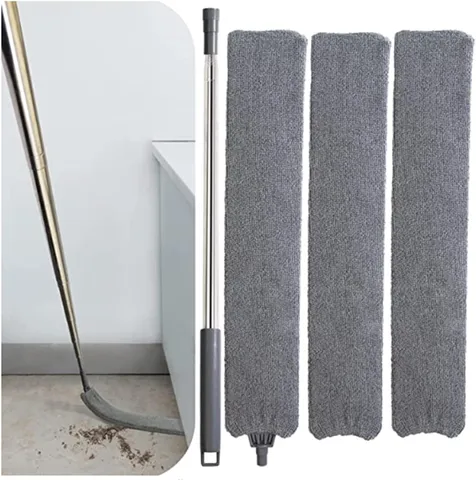 Household Retractable Gap Dust Brush With Microfiber Cloth Cover Extendable Pole Dust Cleaner For Sofa Bed Bottom