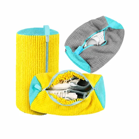 Sac à Linge en Filet pour Baskets Chenille pour Machine à Laver Sac de Lavage de Chaussures de Protection Organisateur de Chaussures