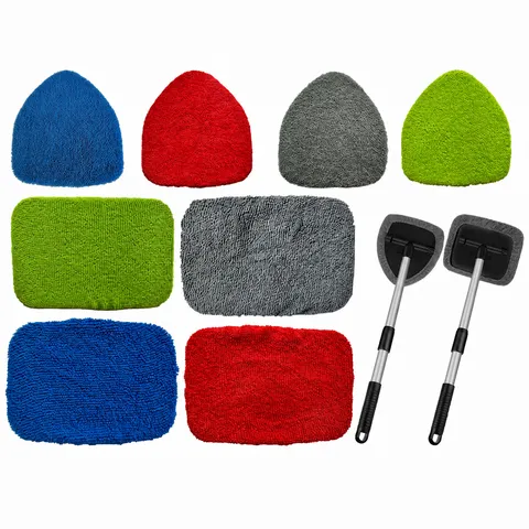 Microfiber Car Windshield Cleaner Replacement Cloth Covers Washable Car Window Cleaning Pad Pentagonal Rectangular
