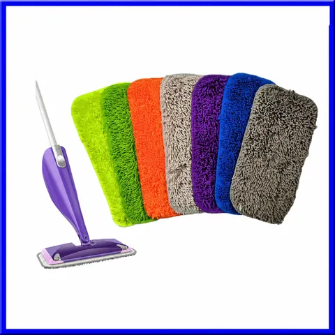 Reusable Chenille Mop Pad Microfiber Replacement Head Washable Floor Cleaning Cloth Compatible With Wet Jet Mops