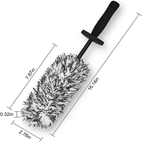 Car Wheel Hub Cleaning Brush Microfiber Rim Tire Scrubbing Brush Long Handle Auto Detailing Wash Tool