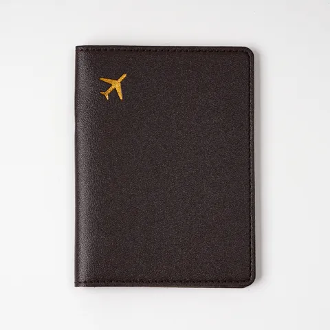 Multifunctional PVC Leather Passport Cover Minimalist Airplane Pattern Passport Holder Travel Document Organizer Wallet