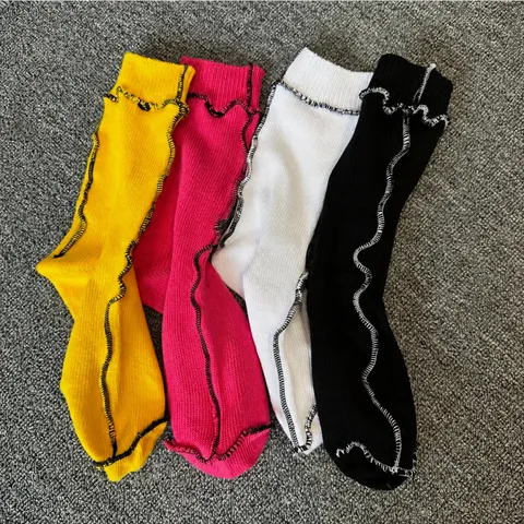 Women's Casual Strapless Tube Top Basic Knit Stretch Bandeau Solid Color Contrast Overlock Crop Top