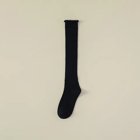 Calcetines de Pantorrilla con Volantes para Mujer Estilo Japonés JK Lolita Canalé Punto Lindo