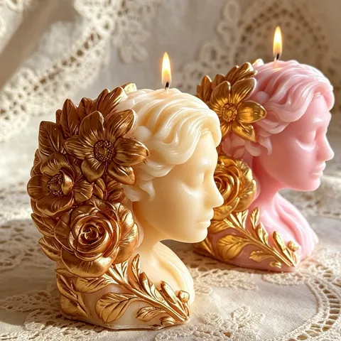 Ins Style Meditating Girl Scented Candle Soy Wax Handmade Aroma Figurine Home Decor