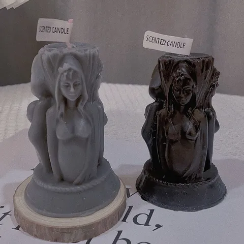 Three Goddesses Scented Candle Soy Wax Handmade Creative Three Sided Figure Pillar Candle Home Decor