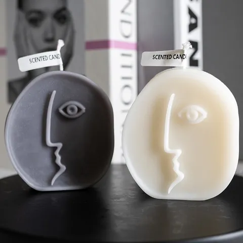 Nordic Minimalist Abstract Face Scented Candle Soy Wax Handmade Aesthetic Aromatherapy Candle For Home Decor Gift
