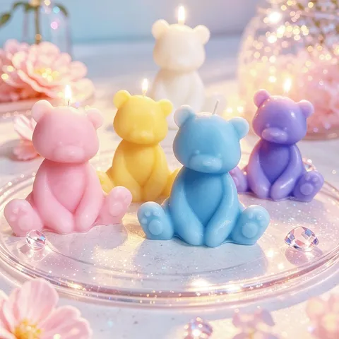 Cute Bear Scented Candle Cartoon Desktop Ornament Aromatherapy Soy Wax Candle