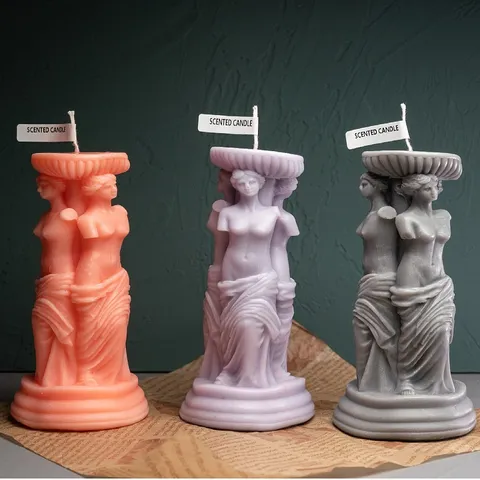 Venus Goddess Pillar Scented Candle Handmade Soy Wax Aromatherapy Candle Home Decor Art Sculpture Candle Gift