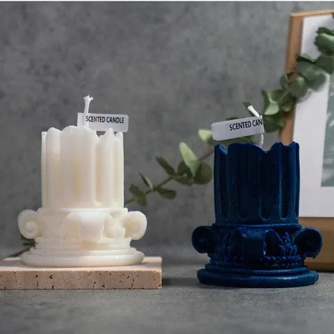 Vela Aromática de Pilar Romano Europeo Hecha a Mano Cera de Soja Natural Vela de Pilar Decoración del Hogar Estética Vela Perfumada